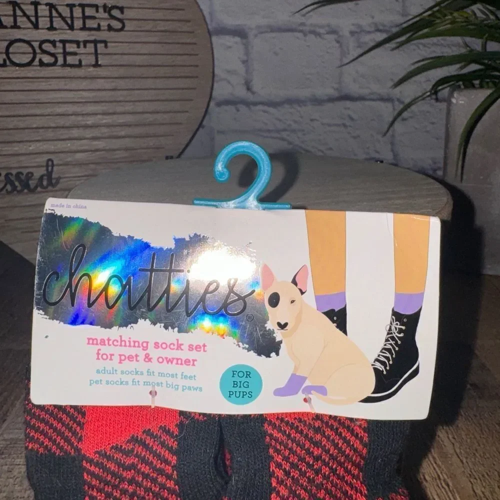 Nwt chatties matching sock set for pet & owner